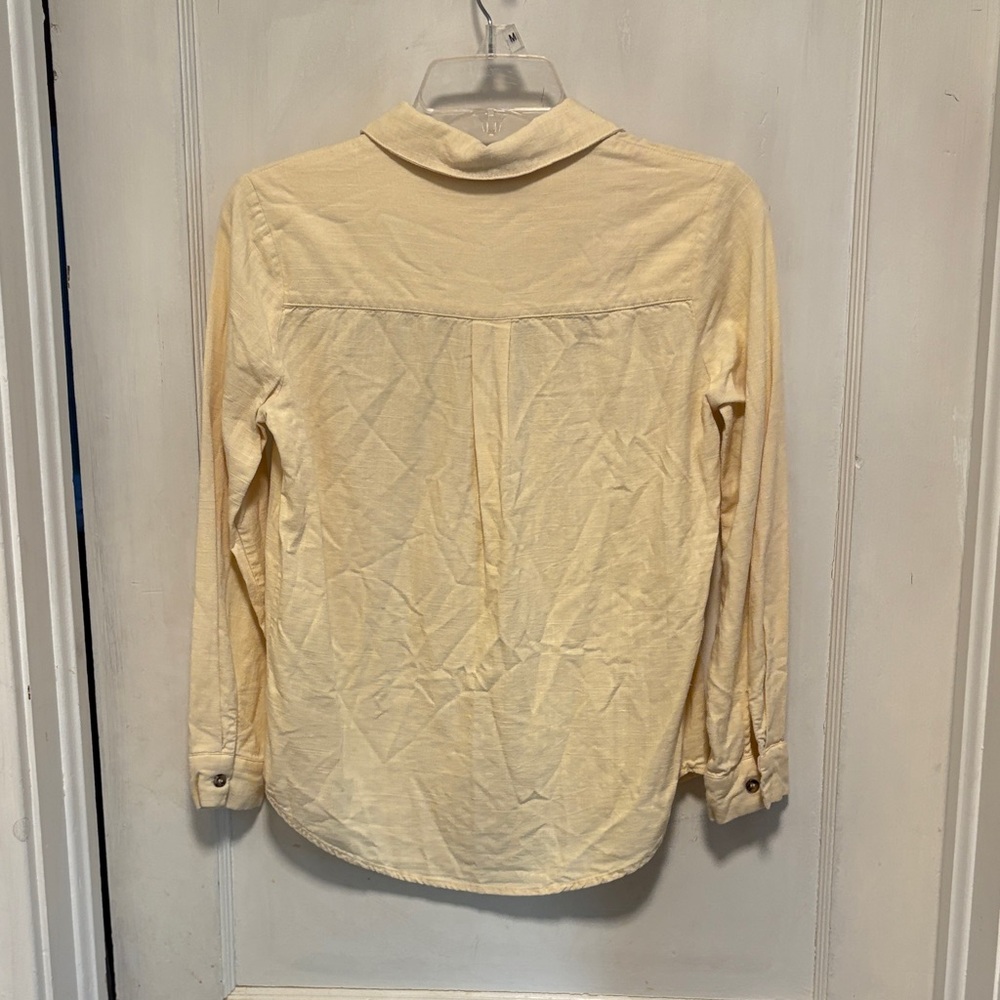 Miami Butter Yellow Linen Blend Button-Up Button Down Xsmall Shirt Xsmall - Picture 6 of 7